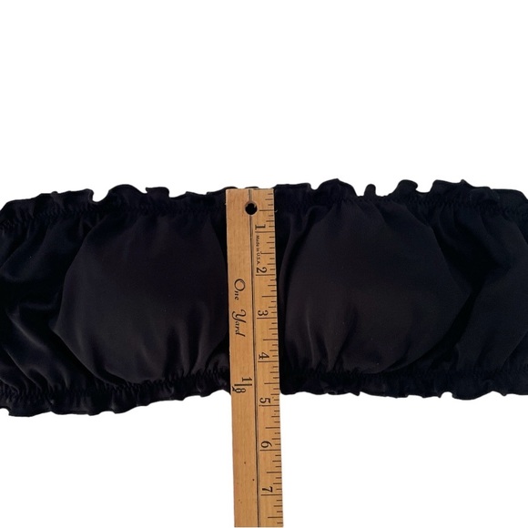 L.A. HEARTS by PACSUN RUFFLED BANDEAU BIKINI TOP - SMALL. BLACK - Picture 6 of 6